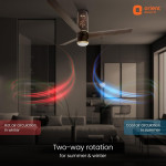 Orient Electric 1200mm Aeroslim Noiseless Energy Efficient BLDC Motor Smart Ceiling Fan with IoT, Remote & Under light (Flame Gold, Pack of 1)