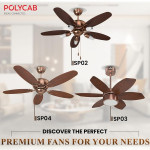 Polycab Superia SP03 Super Premium 800 mm Underlight Designer Ceiling Fan With Remote, Built-in 6 Colour LED Light and 2 years warranty (Antique Copp