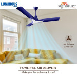 RR Signature (Previously Luminous) 1200MM New York Brooklyn I Energy Efficient I High Speed Ceiling Fan I Oxford Blue (3 + 2 Years Warranty