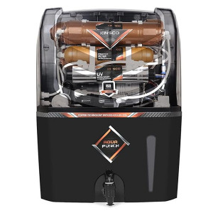 Kinsco Aqua Punch 15 Litre Copper + RO + UV + UF + TDS Adjuster Pure Copper Water Purifier Dispenser Machine, Black (With Free Pre Filter)