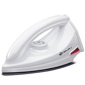 Bajaj DX-6 1000W Dry Iron with Advance Soleplate and Anti-bacterial German Coating Technology, White