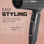 1200W Foldable Hair Dryer; 3 Heat Settings With Cool Shot (Hot/Cool/Warm)