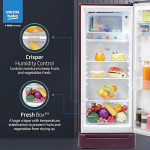 Voltas Beko, A TATA Product 183 L 5 Star Direct Cool Single Door Refrigerator (2024 Model, RDC215A/W0BWRTM0B00GO, Bonita Wine, Fresh Box and Quick Fre