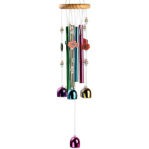 Lilone Brass Pipe And Bell Wind Chimes For Home Balcony Good Sound | Multi Color | 24 Inch Long