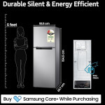 Samsung 236 L, 2 Star, Digital Inverter, Frost Free Double Door Refrigerator (RT28C3032GS/HL, Gray Silver, 2024 Model)