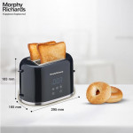 Morphy Richards Windsor Series Digital 2 Slice 800W Pop Up Toaster|8-Browning Levels|Reheat&Defrost|Wide Bread Slots|Bun Warmer|Dust Cover|Removable C